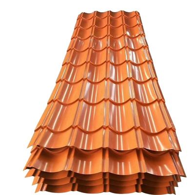 600-1100mm πλάτος χρωματικά επικαλυμμένα μεταλλικά κυματοειδή φύλλα στέγης με αντοχή