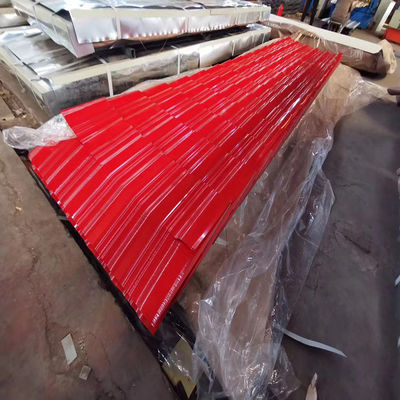 ISO9001 πιστοποιημένο κανονικό φύλλο στέγης Spangle Z60 14 Gauge 6m χρωματικά επικαλυμμένο κυματοειδές PPGI για απόδοση