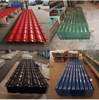Σκληρότητα Πλήρης σκληρότητα ASTM A653 Dx51d Z275 PPGI Χρώμα επικαλυμμένο Προχρωματισμένο Γαλβανισμένο κυματοειδές χάλυβα