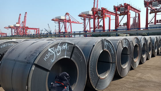 Μεγάλη ποσότητα λιπαντικής Q235B Carbon Black MS HRC Hot Rolled Steel Coil 3*1250mm Μέγεθος με πρότυπο BS