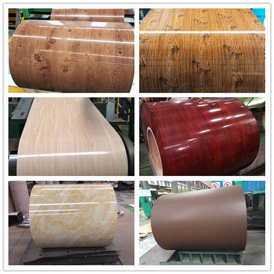ASTM Standard Full Hard Manufacture PPGI Coil Λευκό χρώμα ξύλο κόκκος εκτυπωμένο 0,45mm χρώμα επικαλυμμένο ατσάλι