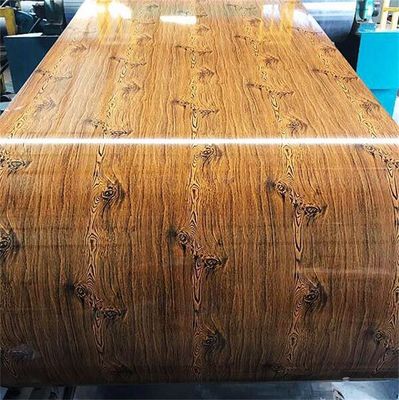 ASTM Standard Wood Grain Colour Coated Galvanized Strip Coil PPGI Steel Coil for Roofing Sheet SIRM Πιστοποιημένο και εγκεκριμένο
