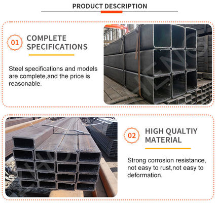 Κατασκευή ASTM 100 x 100 x 4 mm τετραγωνικού σωλήνα MS μήκους 6 μέτρων και ελαφρώς λαδωμένου