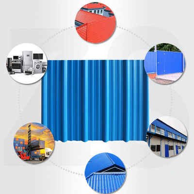 600-1100mm πλάτος Πορτοκαλί χρώμα Προχρωματισμένο κυματοειδές φύλλο στέγης PPGI Διακοσμητικές οροφές από μέταλλο ψευδαργύρου Επιχρισμένο χρωματικό φύλλο χάλυβα
