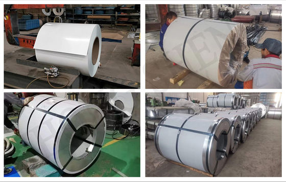 Πελάτες Δείγματα Χρώμα 0,5 * 1220mm Galvalume Λευκό PPGL / PPGI χρωματικό σπείρωμα με τεχνική ψυχρής έλασης